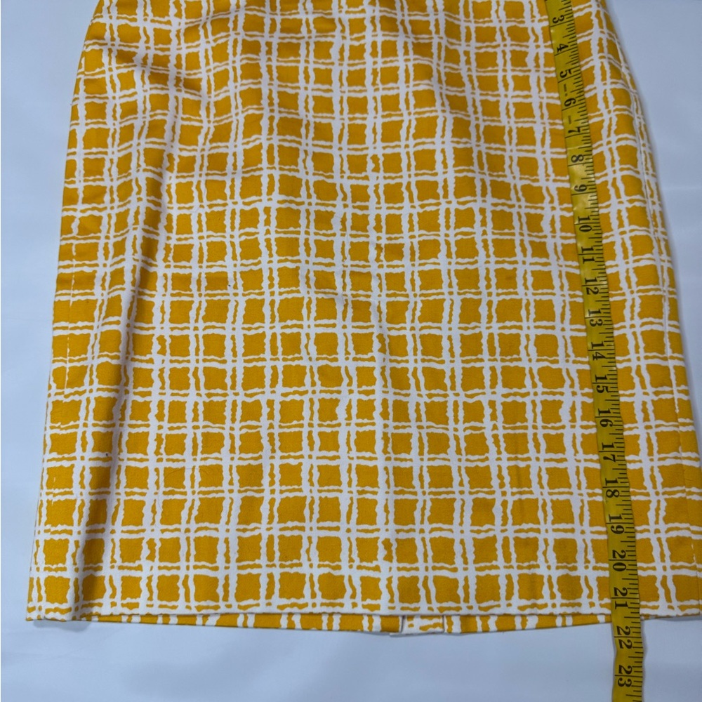 Talbots bright Yellow and white Checkered Skirt cotton in size 8P - Picture 6 of 11